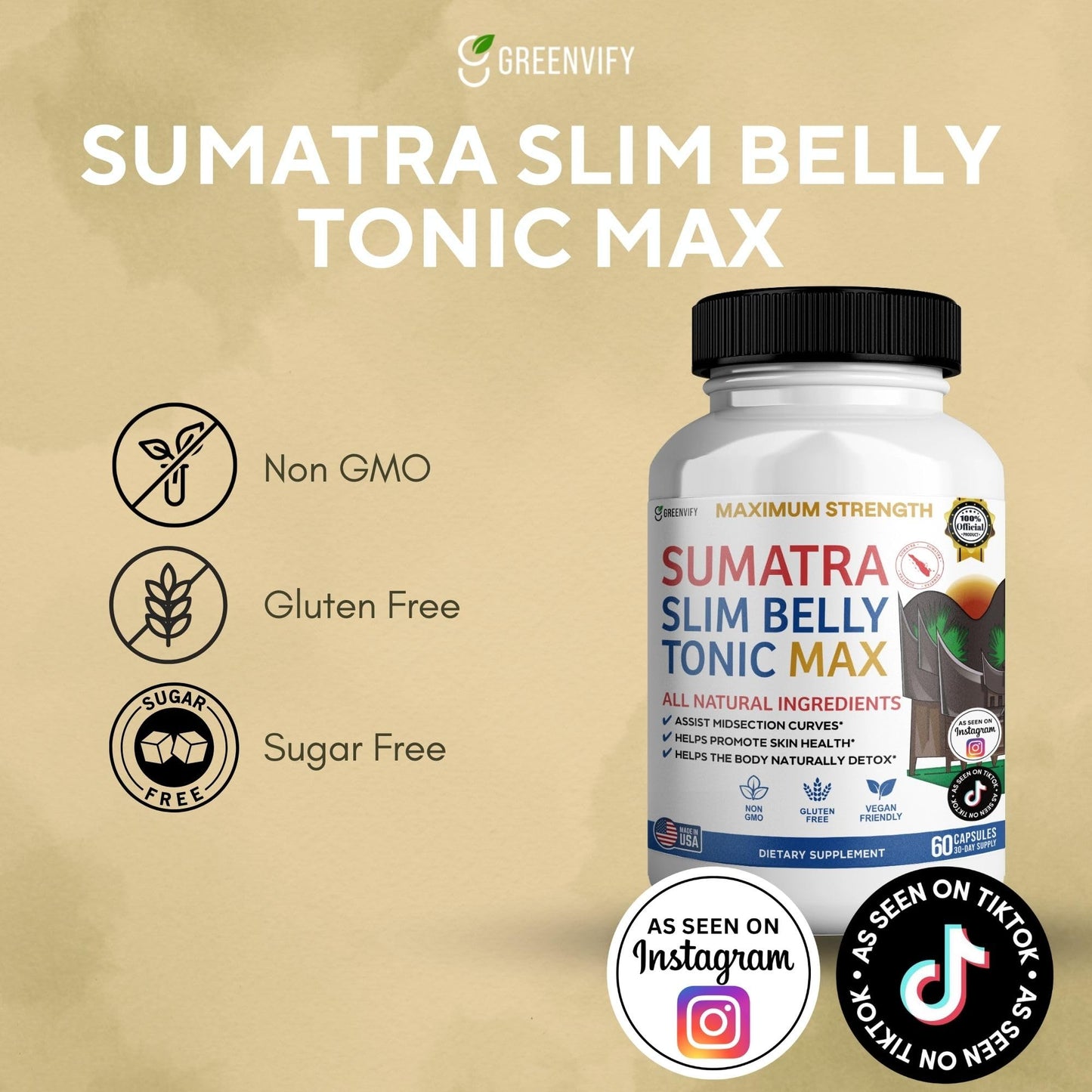 GREENVIFY Sumatra Tonic Max Weight Support Supplement 60 Capsules