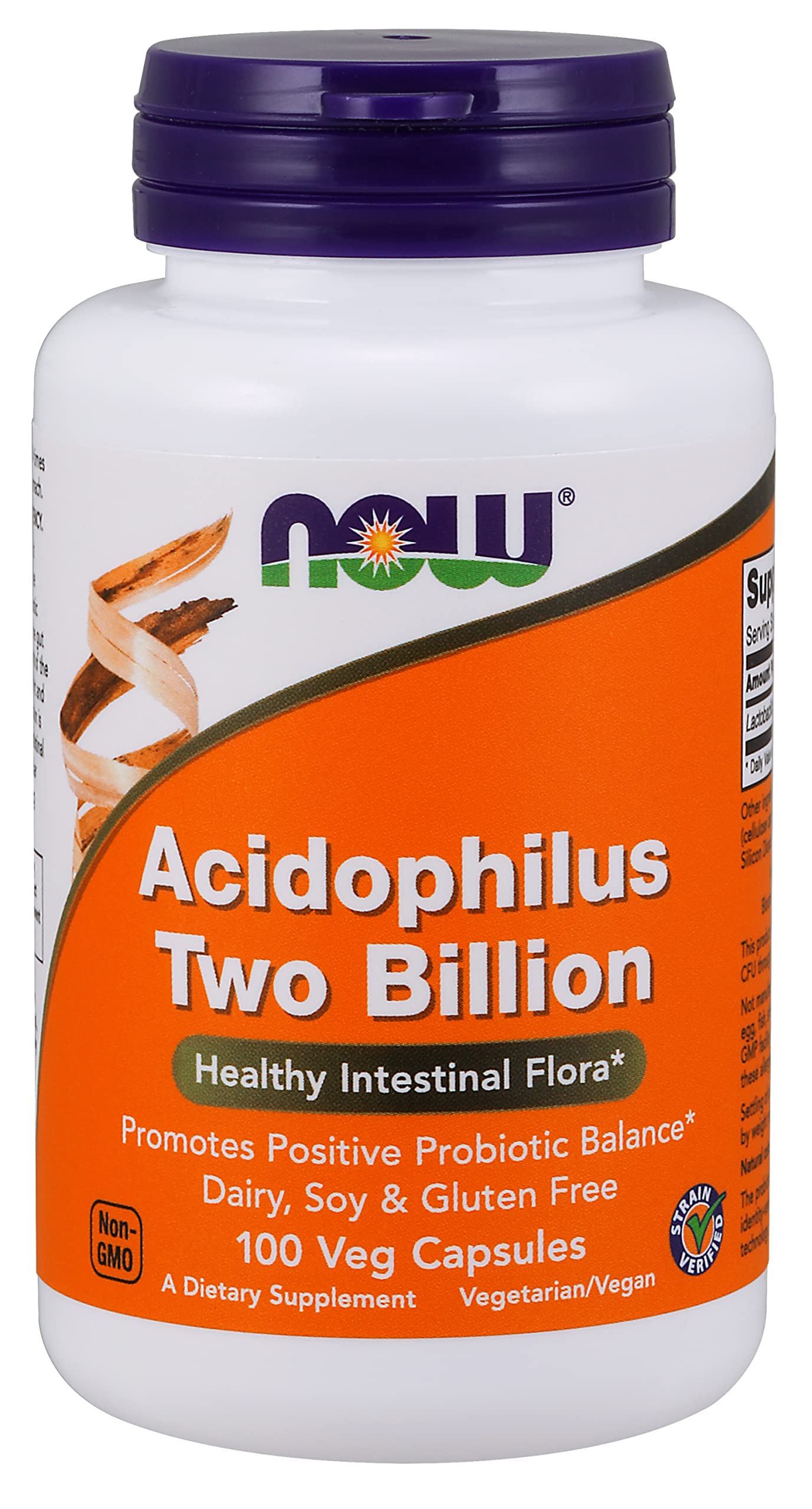 NOW Foods Acidophilus Two Billion Capsule, 100 Capsules