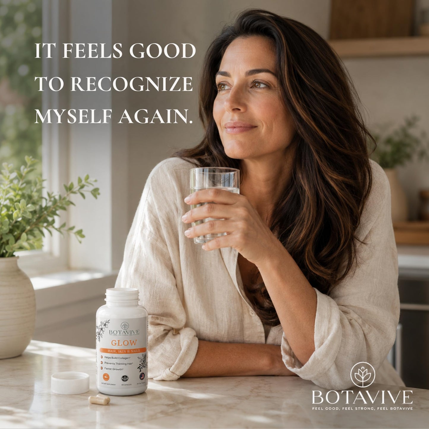 Botavive Glow Menopause Hair & Skin Supplement for Women Over 40 Capsules 60 Count