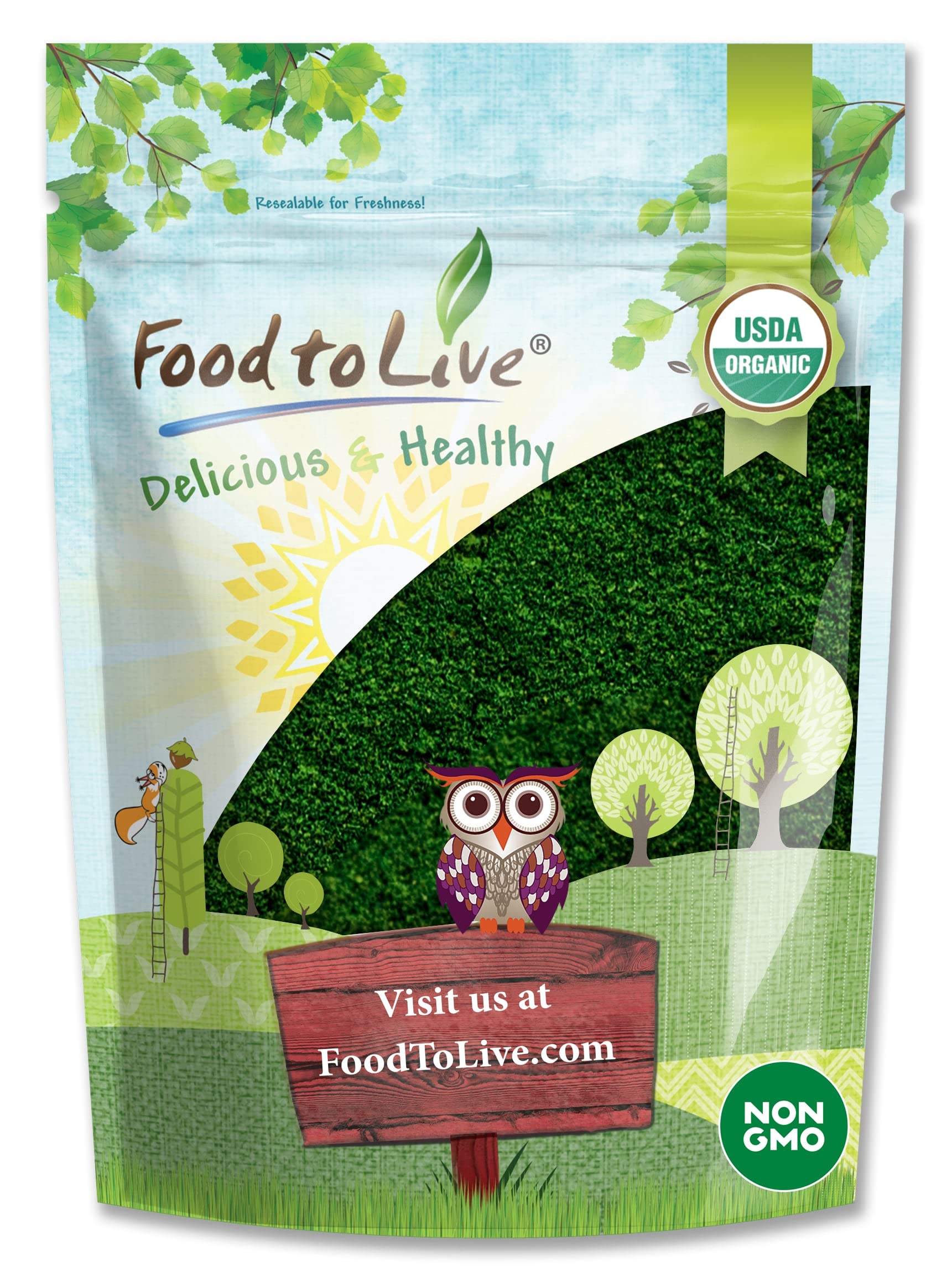 Food to Live Organic Algae Powder Mix (Spirulina and Chlorella 50/50 Blend), Powder, 8 oz