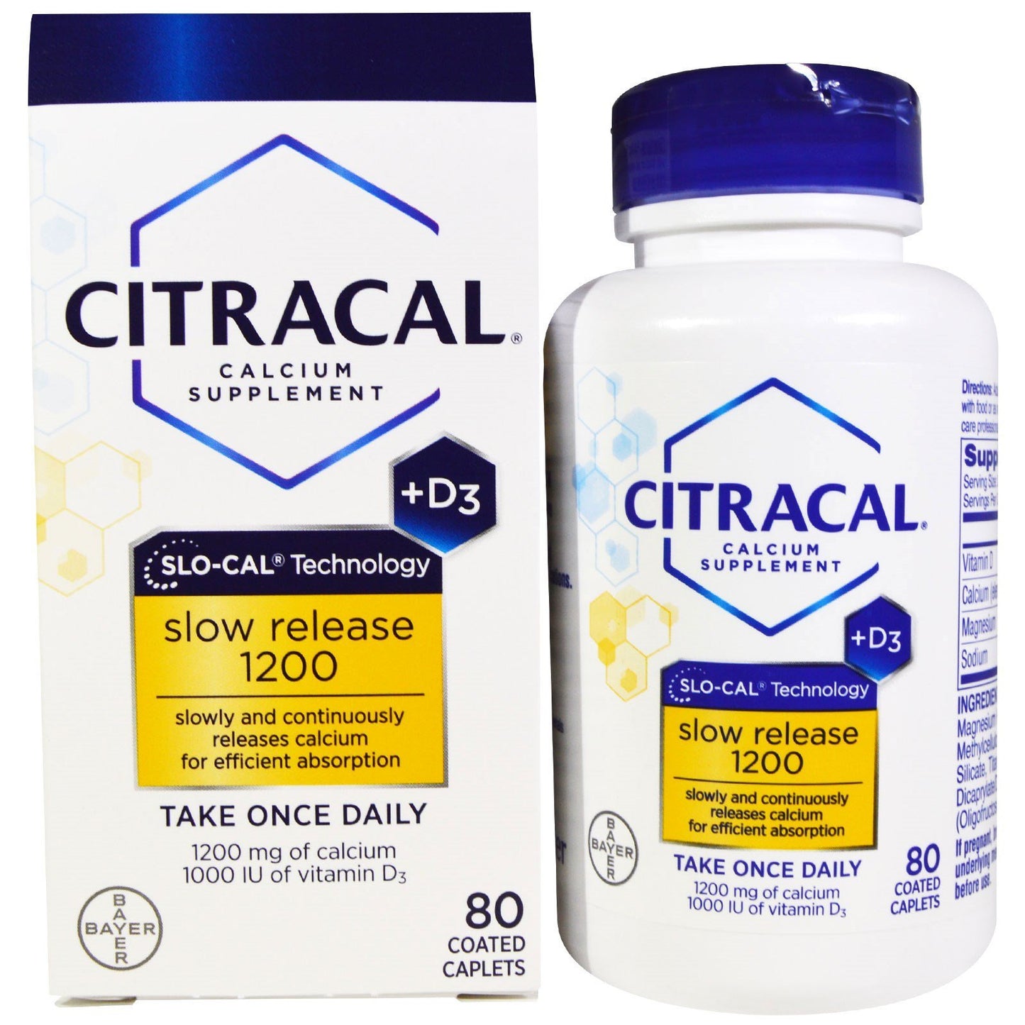 Citracal Calcium +D Slow Release 1200 Coated Tablets, 160 Count