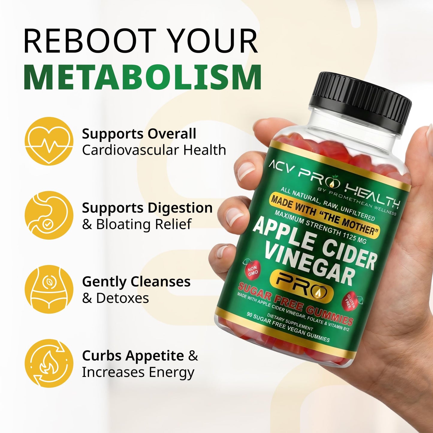 Promethean Wellness Apple Cider Vinegar Gummies 90 Count