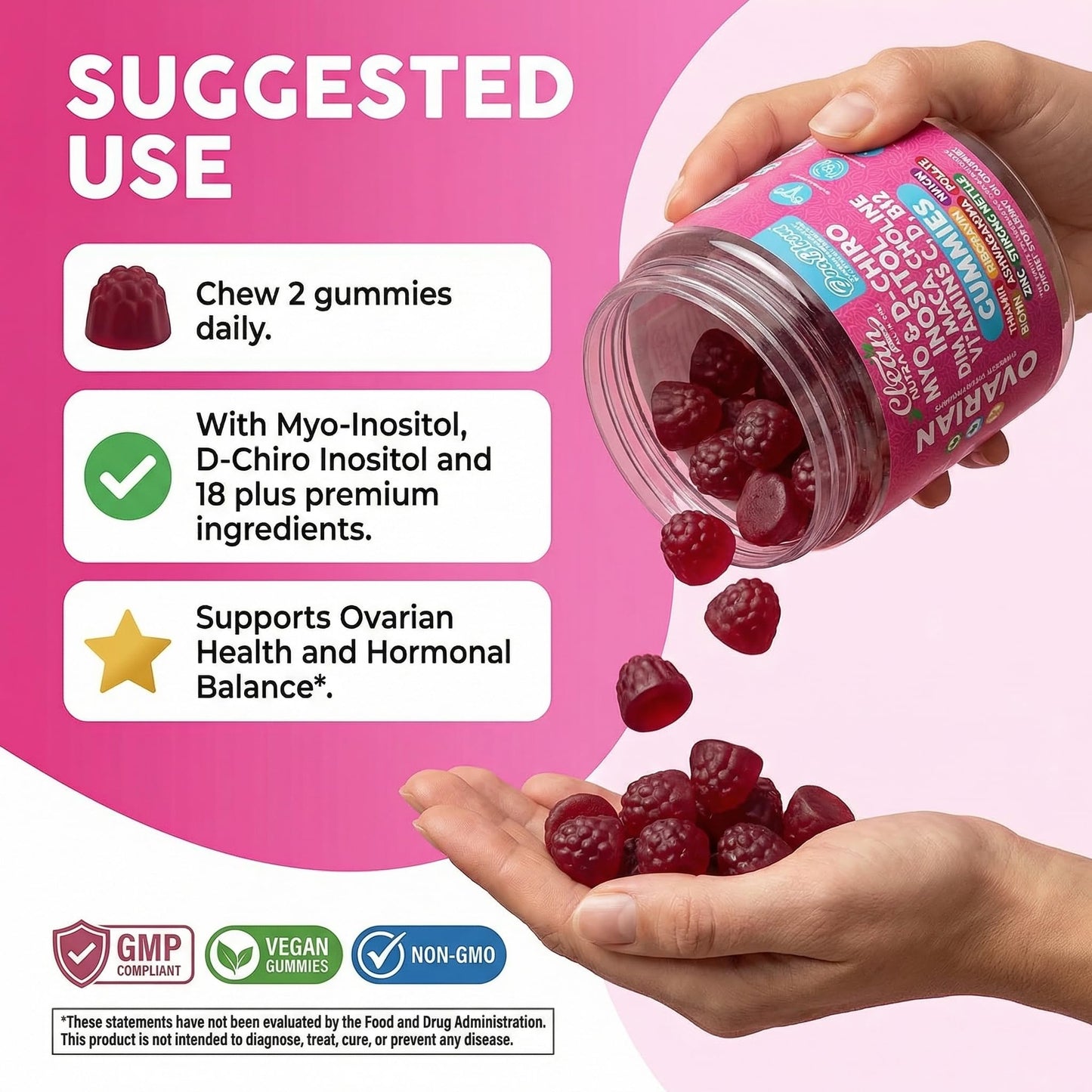 Clean Nutraceuticals OVA Bloom Ovarian Support Gummies, 60 Gummies