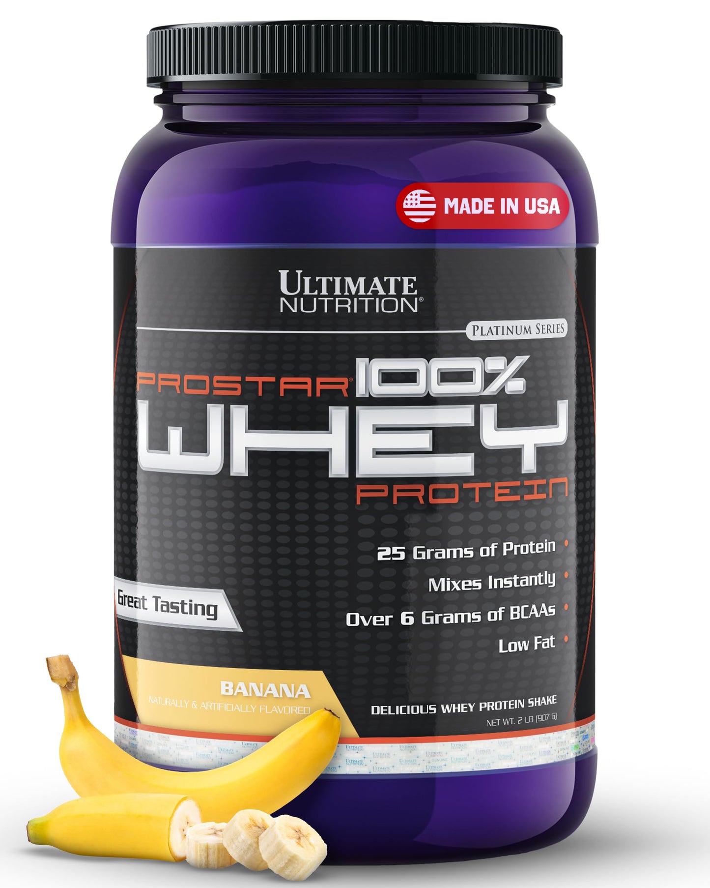Ultimate Nutrition Prostar Whey Protein Isolate Banana Powder, 32 Servings