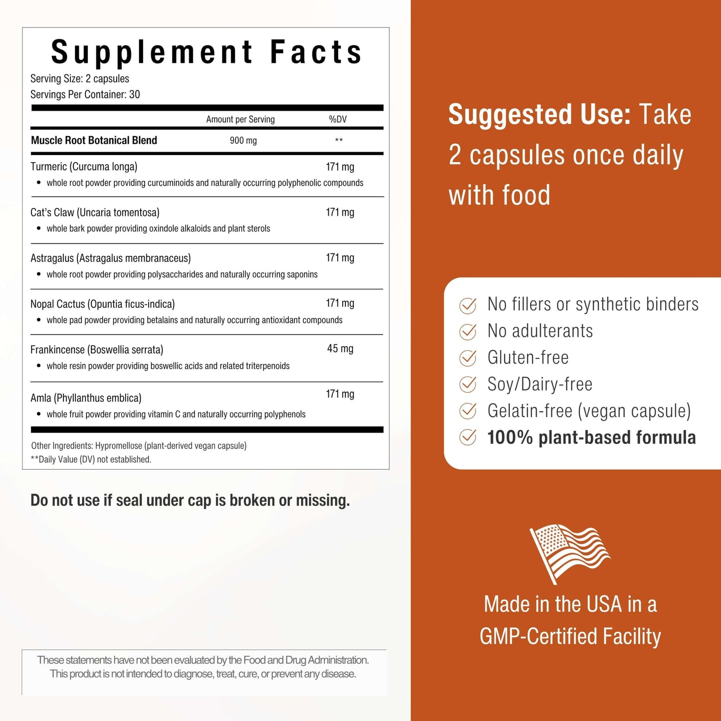 Sana Herbal Sciences Inflammation Relief Supplement for Muscle, Joint & Tissue 60 Capsules