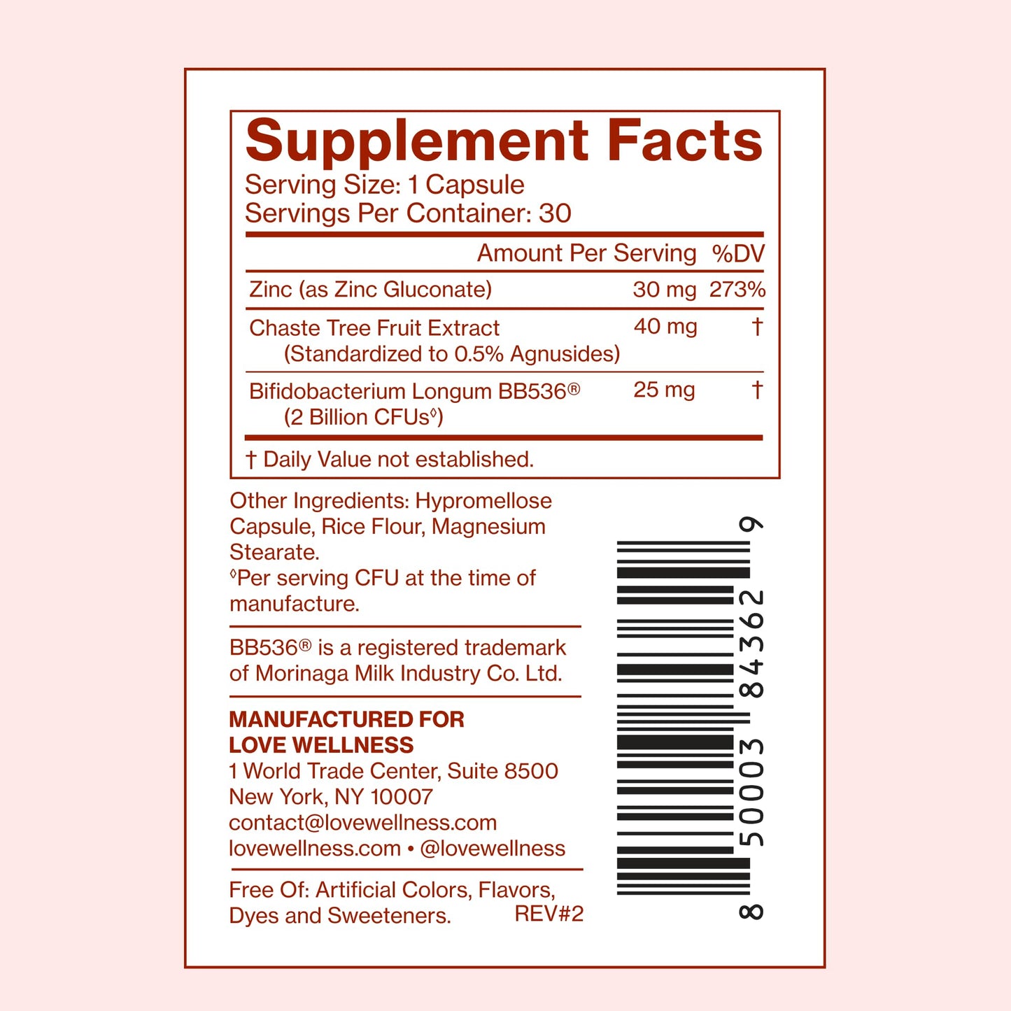 Love Wellness Clear Skin Probiotic Capsule 30 Count