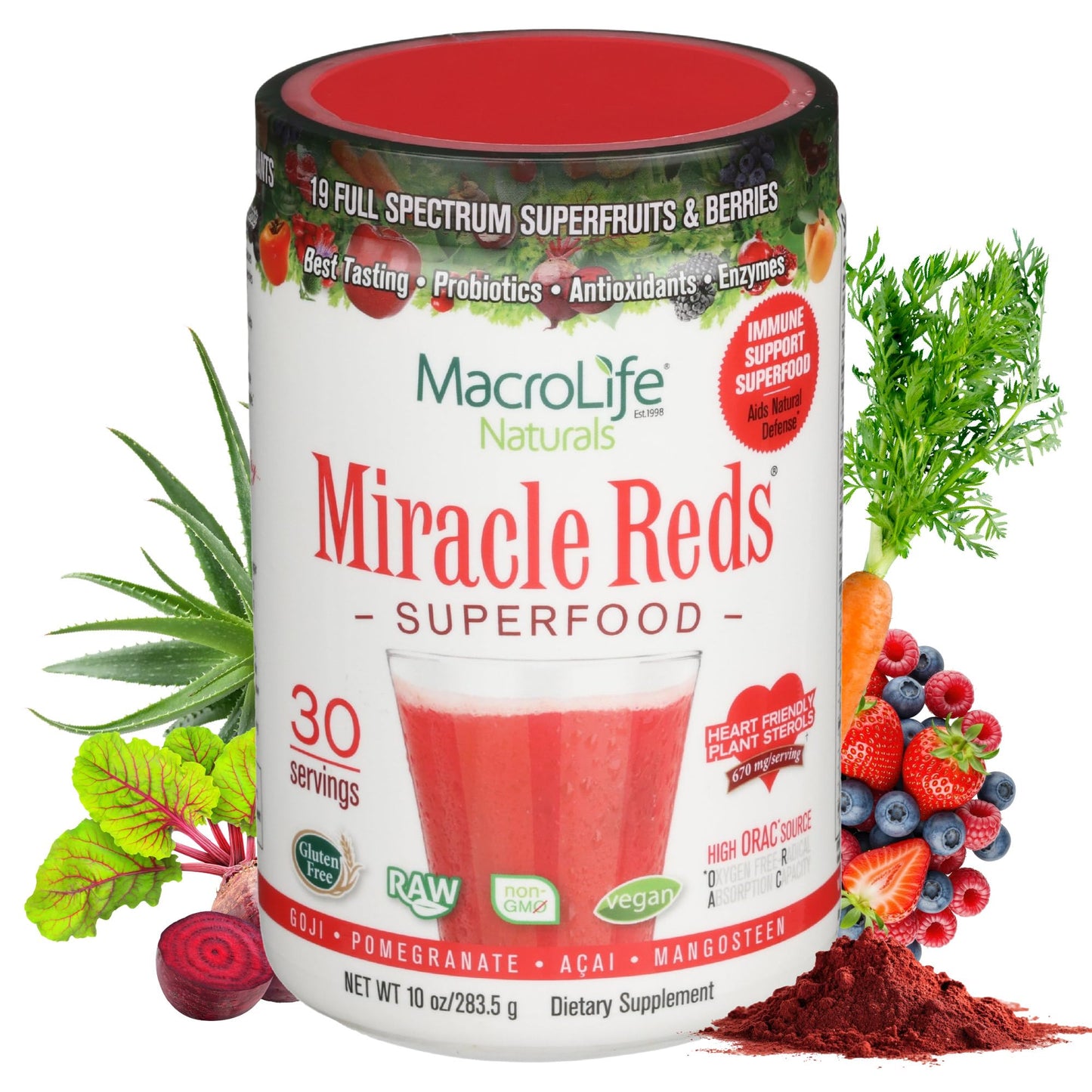 MacroLife Naturals Miracle Reds Powder 10 oz