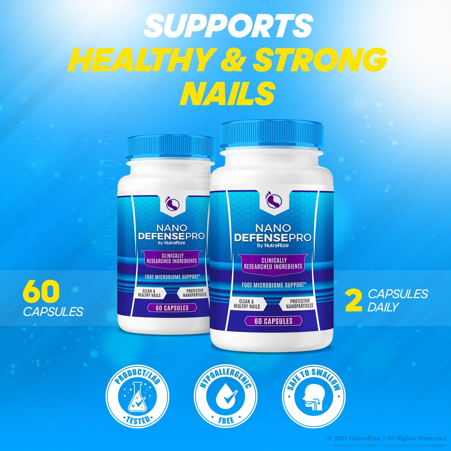 NutraRize Nano Defense Pro Nail Support Capsules, 300 Capsules