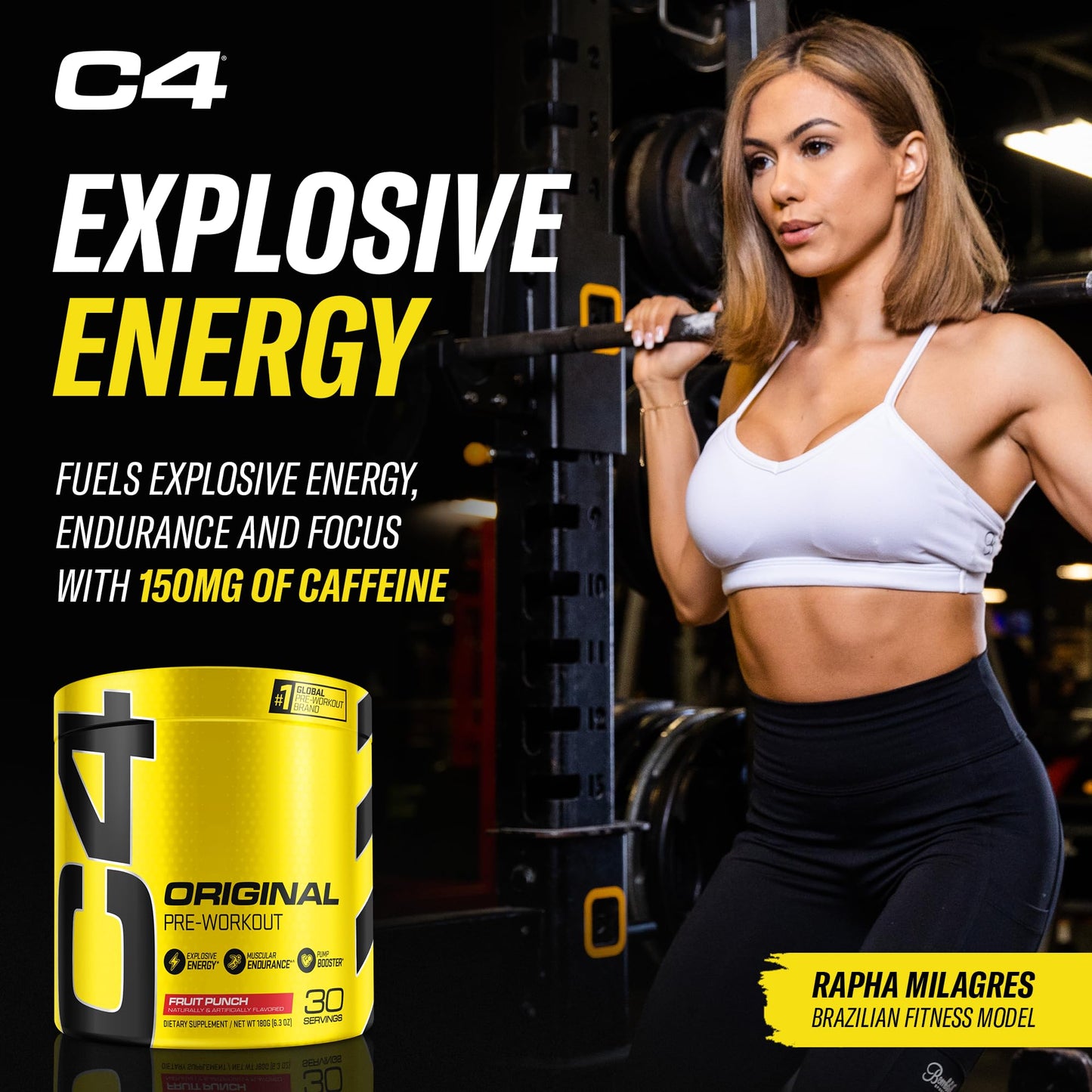 C4 Original Pre Workout Fruit Punch Powder 6.3 Ounce