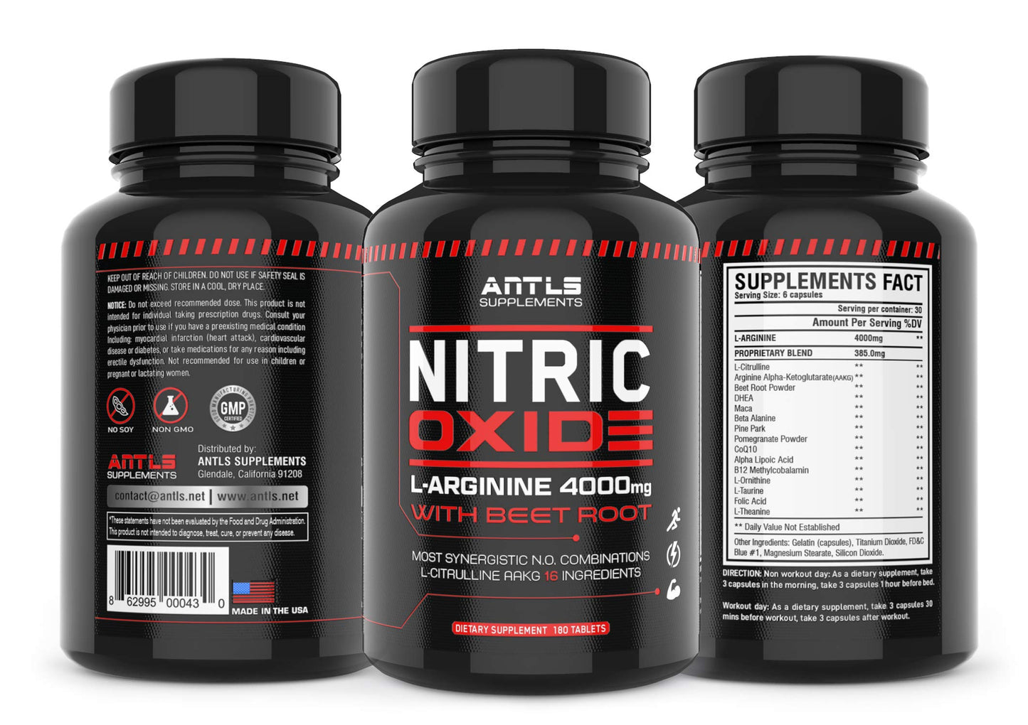 ANTLS Supplements Nitric Oxide Booster Capsule 180 Count