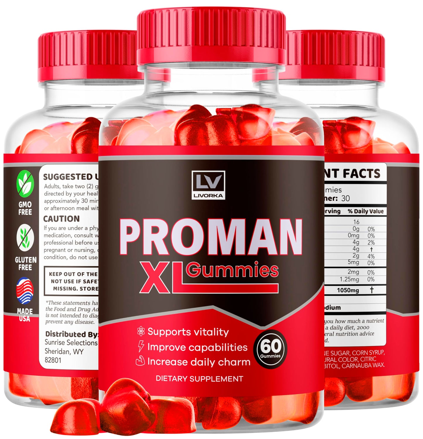LIVORKA Proman XL Gummies 60 Count