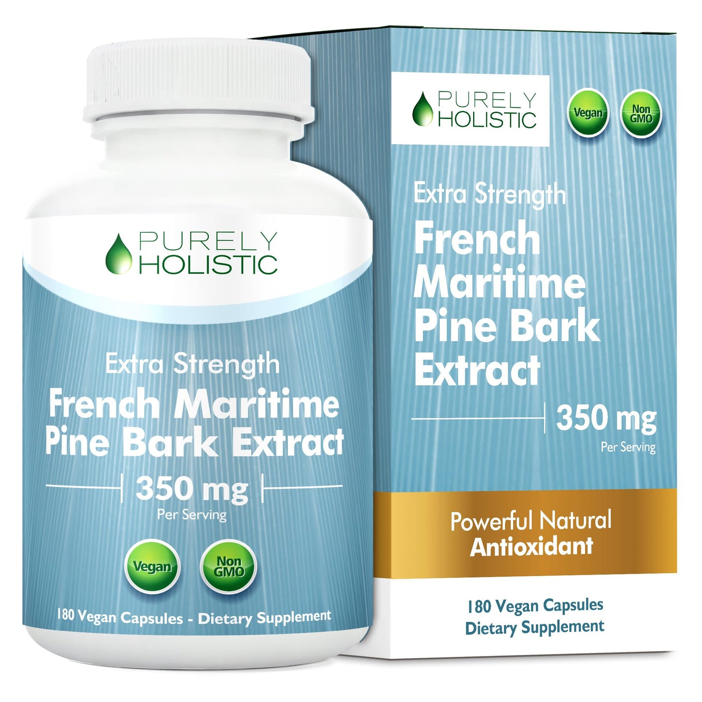 Purely Holistic French Maritime Pine Bark Extract Capsules, 180 Count