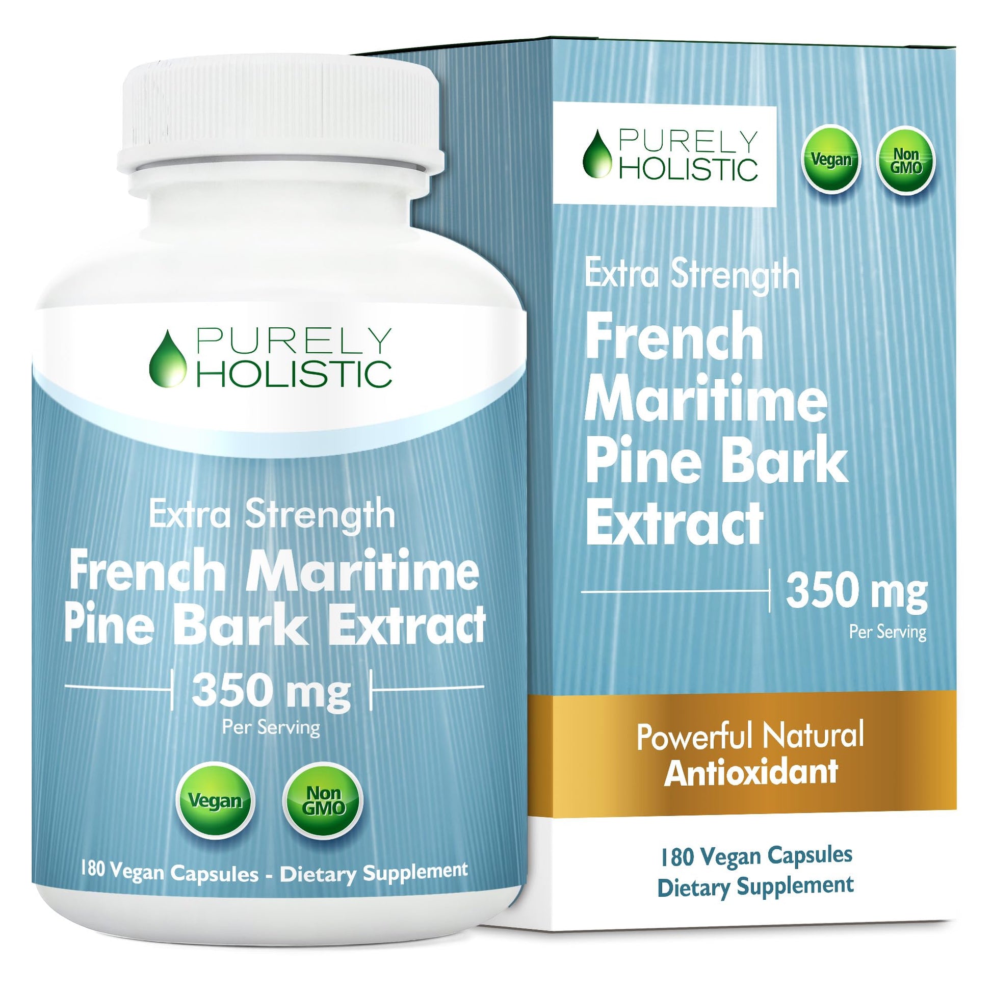 Purely Holistic French Maritime Pine Bark Extract Capsules, 180 Count