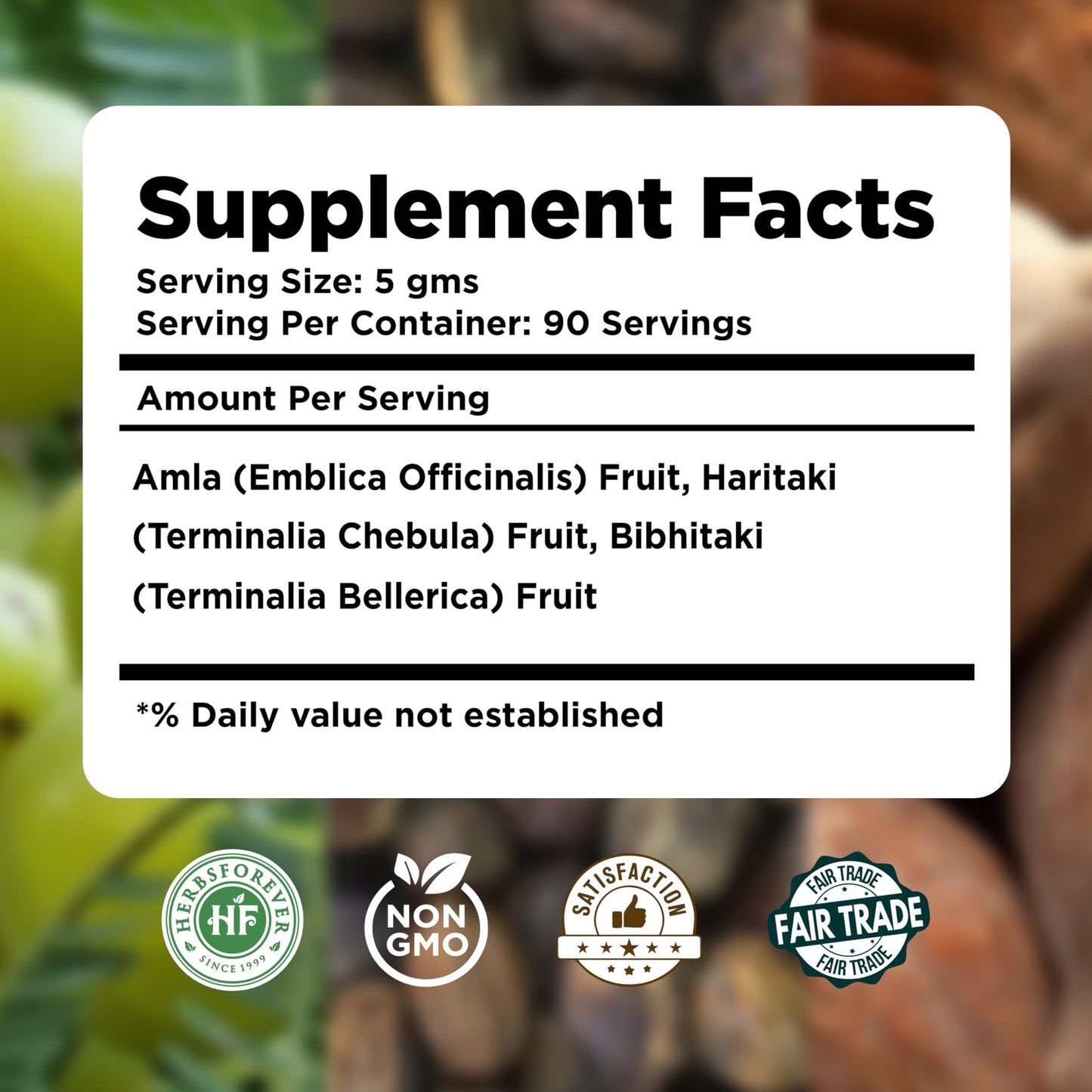 Herbsforever Triphala Churna Powder 16 Ounce