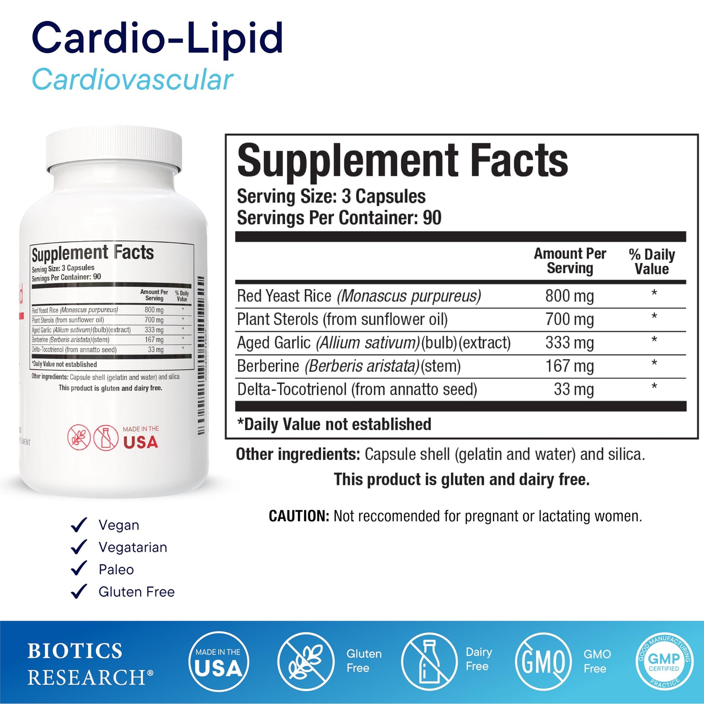 BIOTICS RESEARCH Cardio-Lipid Capsule 270 Count
