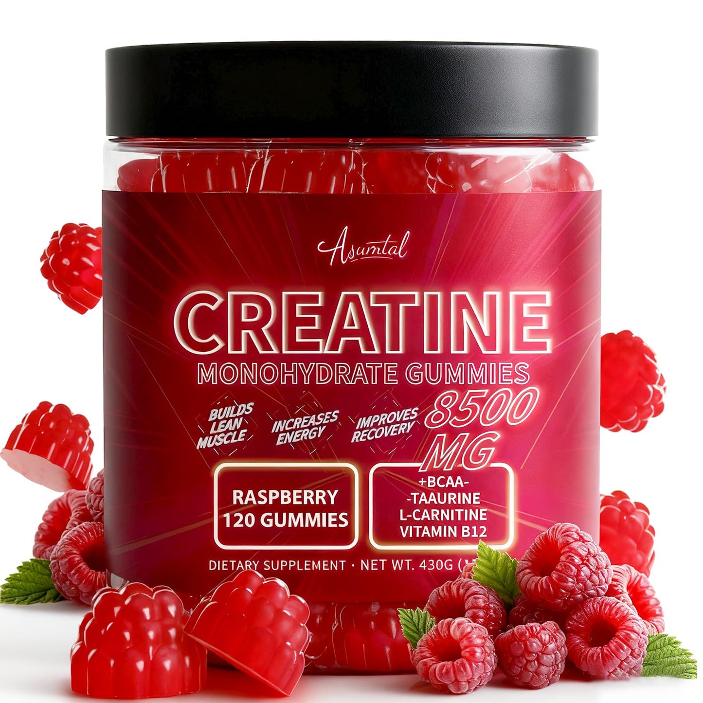Asumtal Creatine Monohydrate Gummies, 120 Count