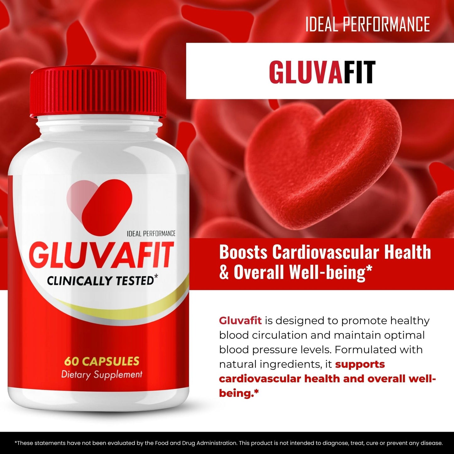 IDEAL PERFORMANCE Gluvafit Advanced Blood Formula Capsules, 60 Count