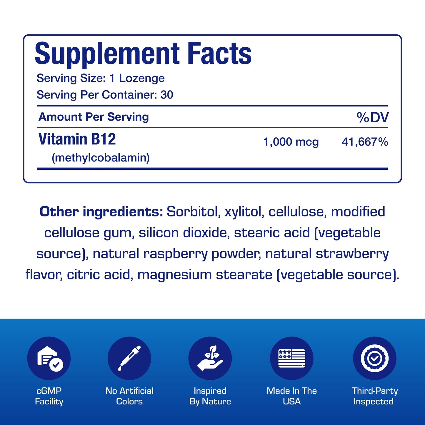Anabolic Laboratories Vitamin B12 Methylcobalamin 1000 mcg Lozenges, 30 Count