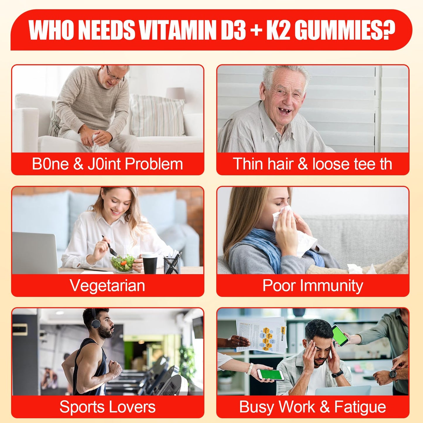 BSSTABBON Vitamin D3 K2 Gummies for Women, 120 Count