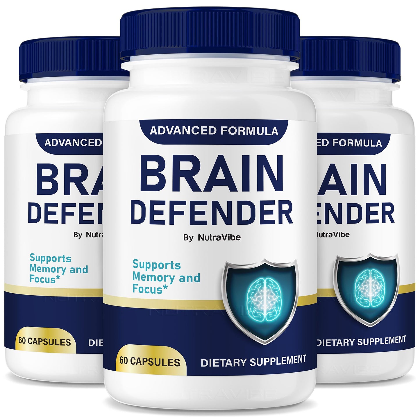 NutraVibe Brain Defender - Brain and Memory Support Supplement, Capsule, 180 Capsules