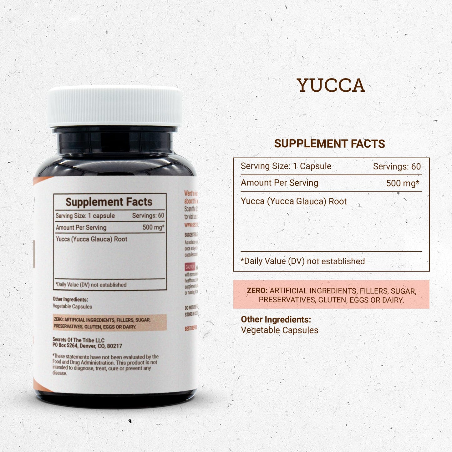 Secrets of the Tribe Yucca Capsule, 60 Count
