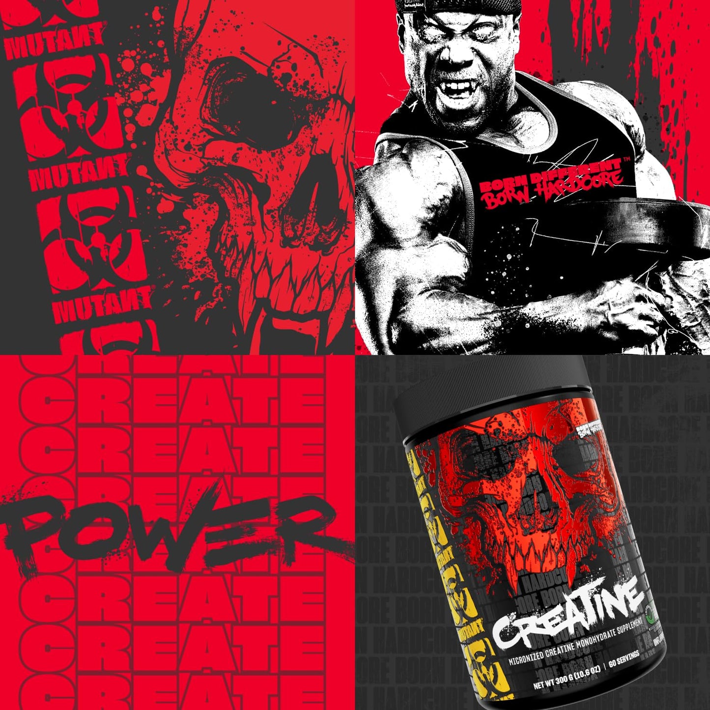 Mutant Creatine Monohydrate Micronized Powder, 10.6 oz
