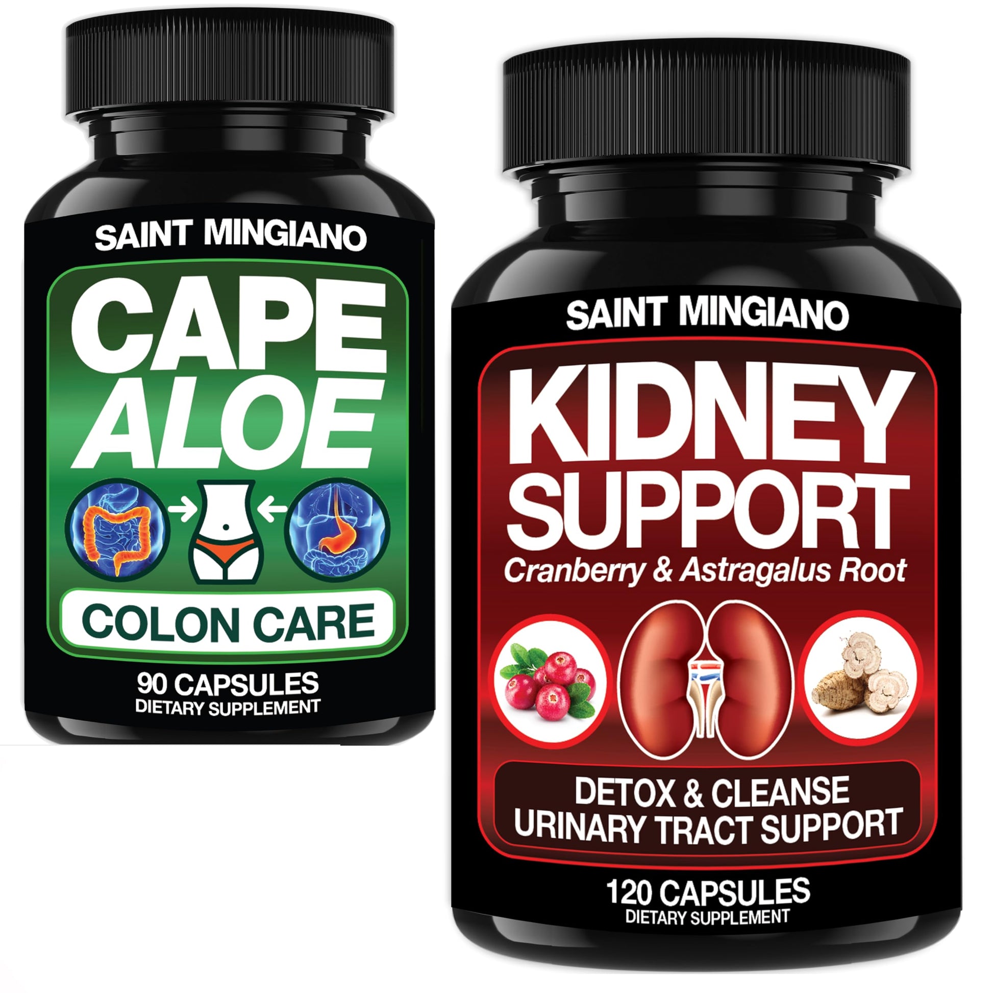Saint Mingiano Kidney Support Cleanse Detox & Repair with Aloe Vera Capsules, 210 Capsules