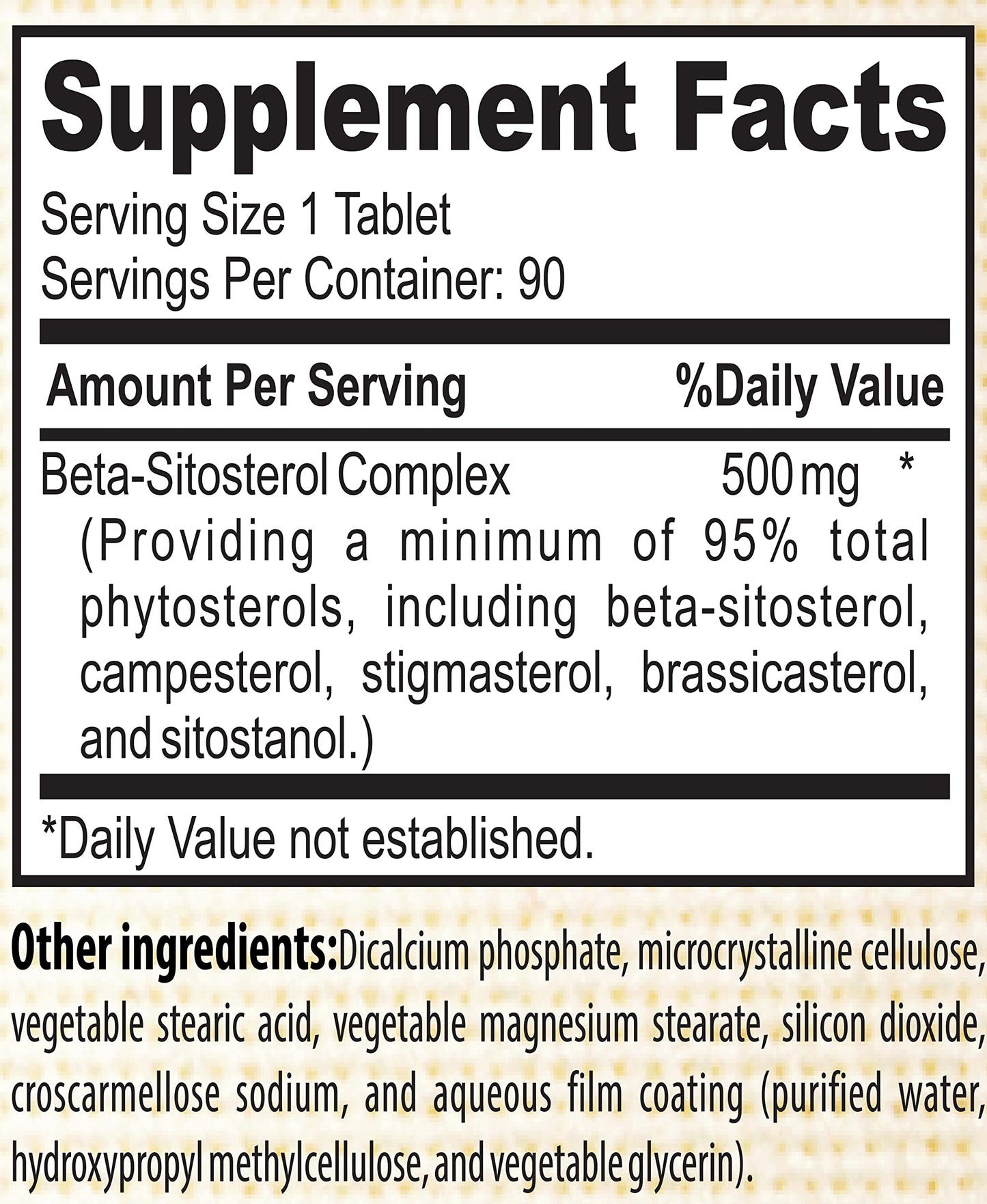Nature's Potent Beta Sitosterol 500 mg Capsules, 90 Count