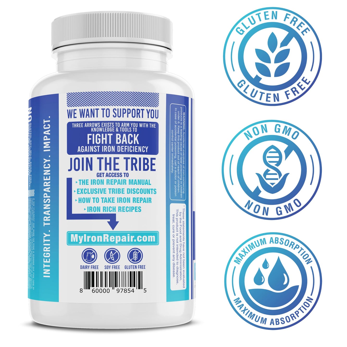 Three Arrows Iron Repair Capsule, 90 Count