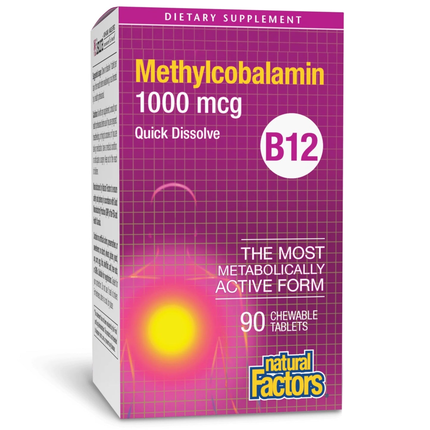 Natural Factors Vitamin B12 Methylcobalamin 1000 mcg Tablets 90