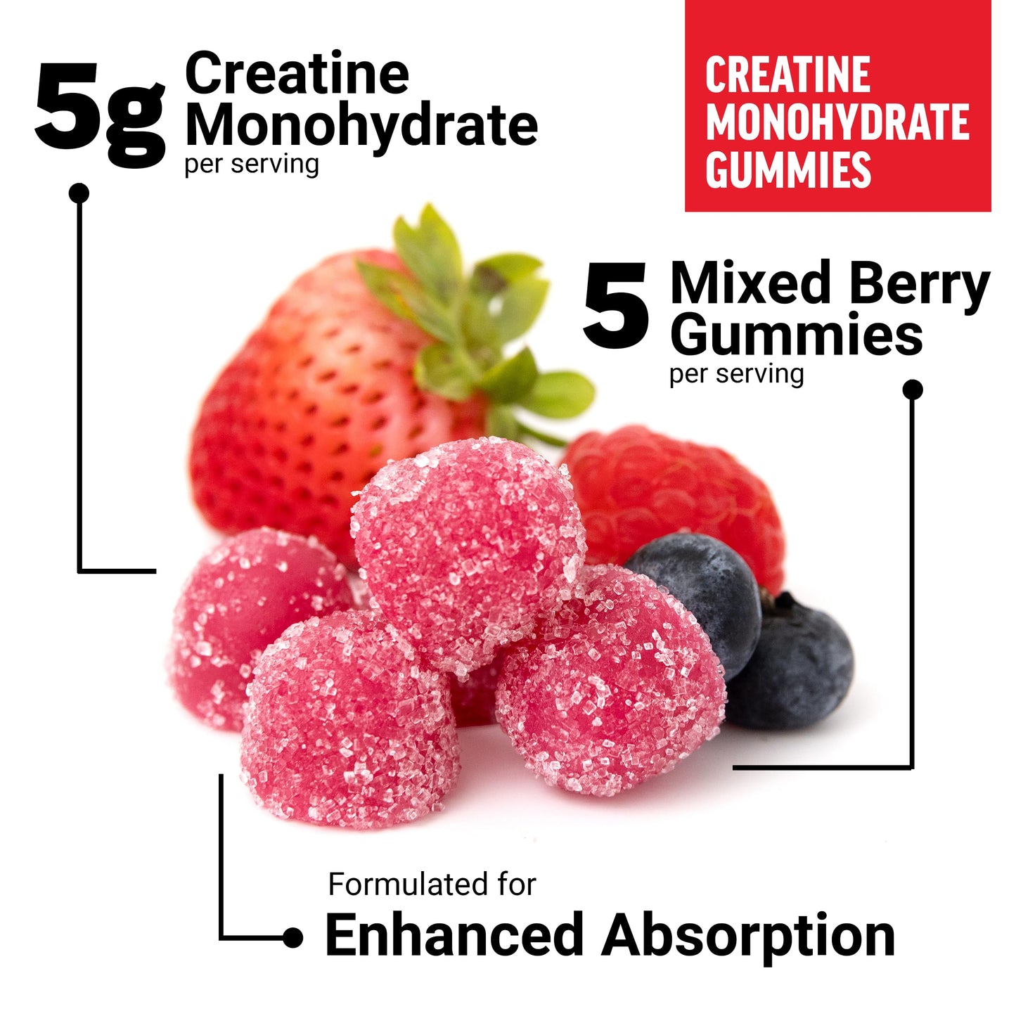 Force Factor Creatine Monohydrate Gummies, 5 Grams, 210 Count