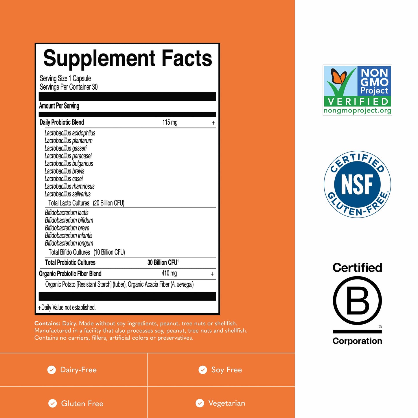 Garden of Life Dr. Formulated Probiotics Once Daily 30 Billion CFU Capsules, 30 Count
