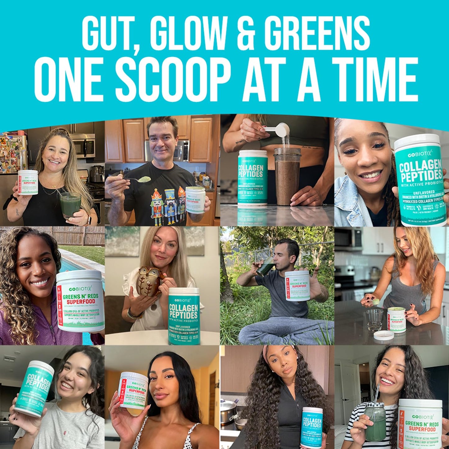 GOBIOTIX Super Greens & Collagen Bundle Powder, 30 Servings