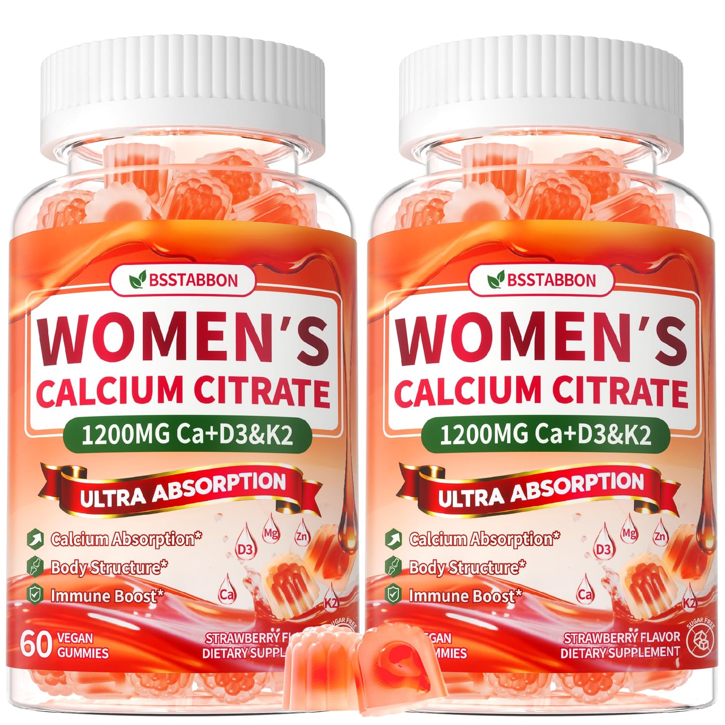 BSSTABBON Calcium Supplements for Women 120 Gummies
