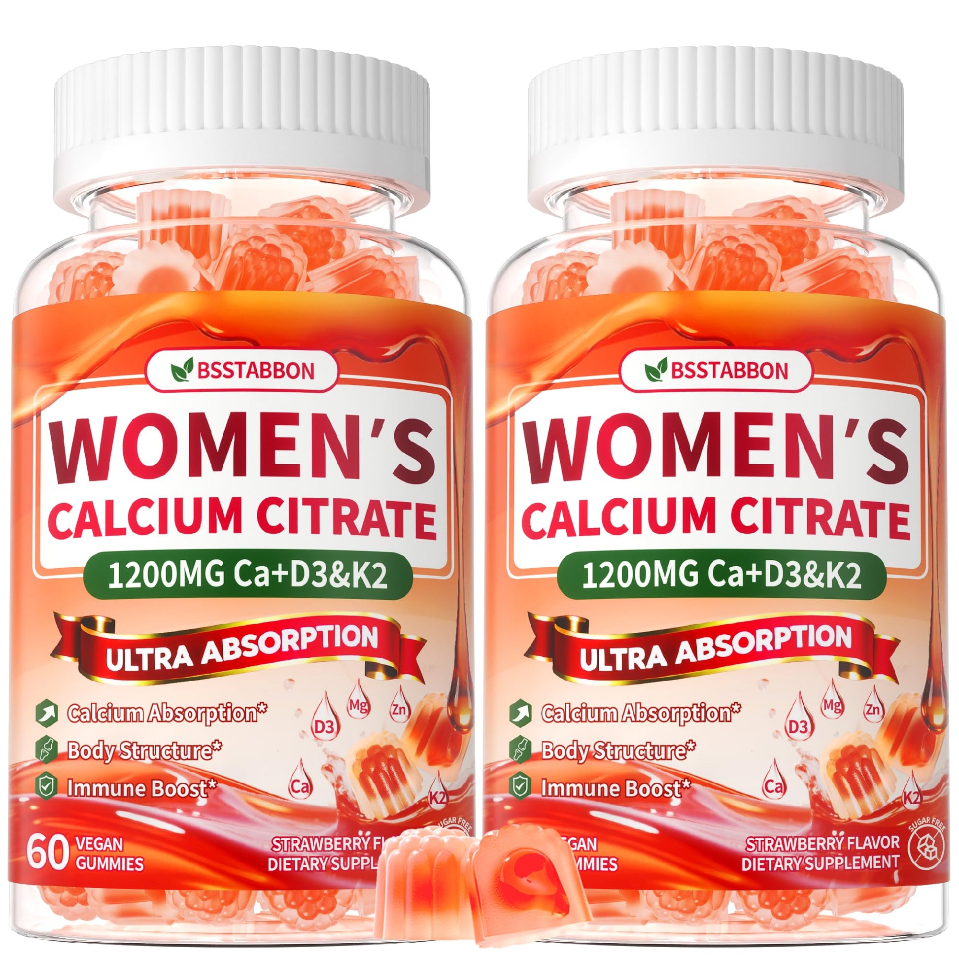 BSSTABBON Calcium Supplements for Women 120 Gummies