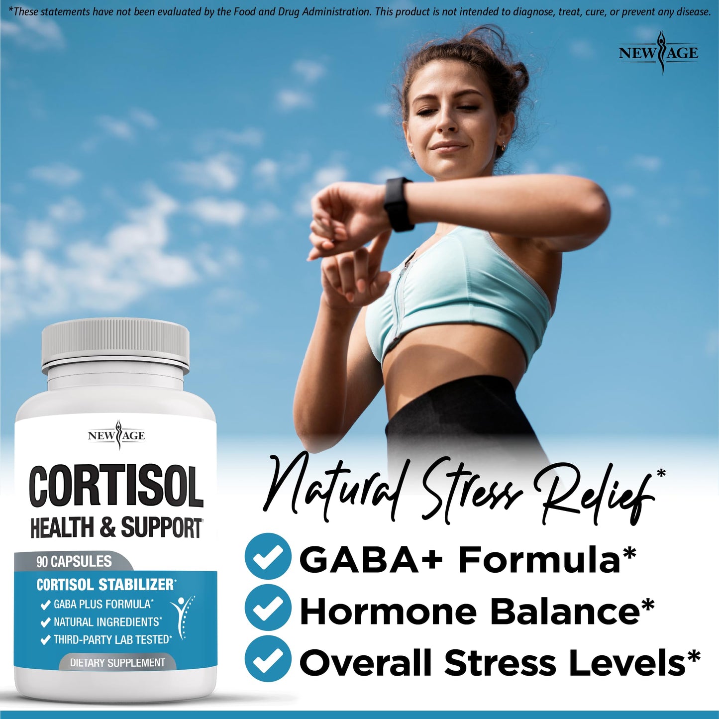 NEW AGE Cortisol Supplement for Women - Natural Cortisol Detox Manager Reducer Capsule 180