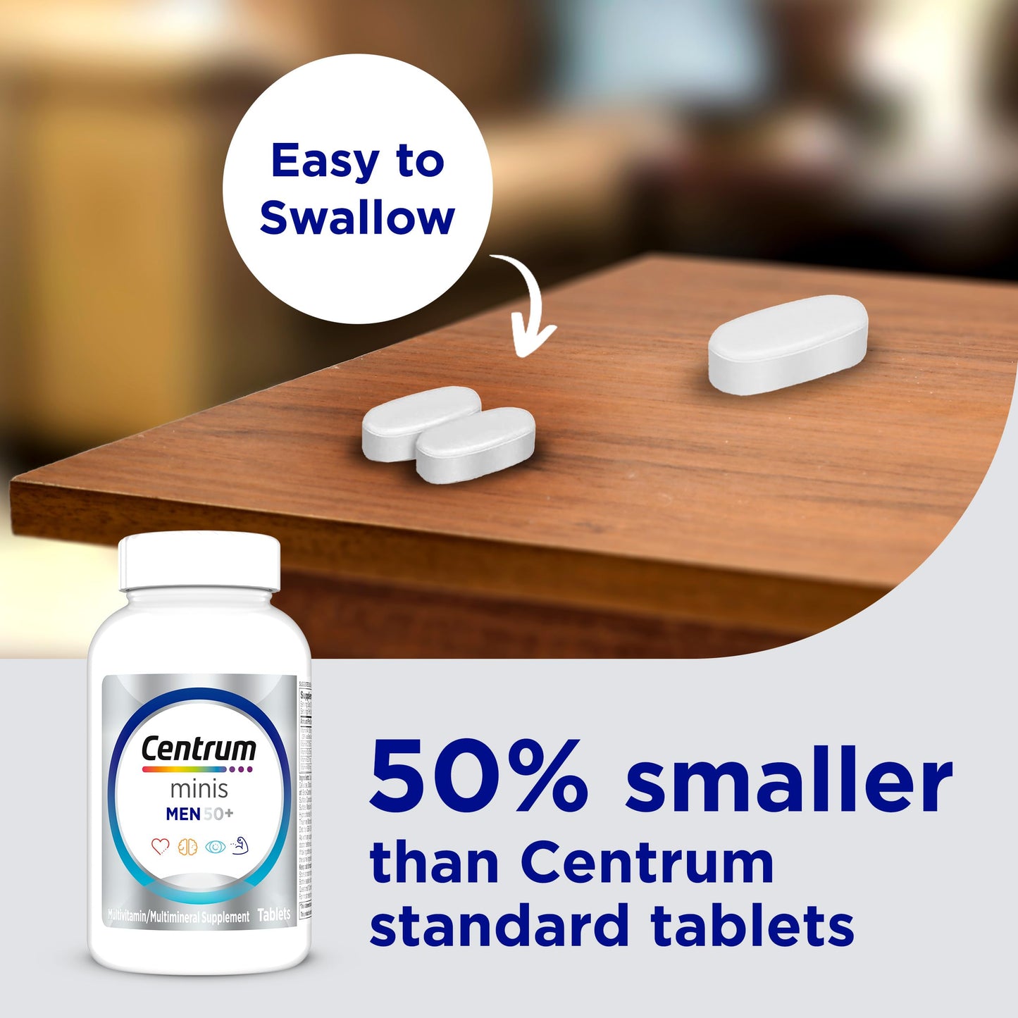 Centrum Minis Silver Multivitamin for Men 50 Plus Tablet, 280 Count