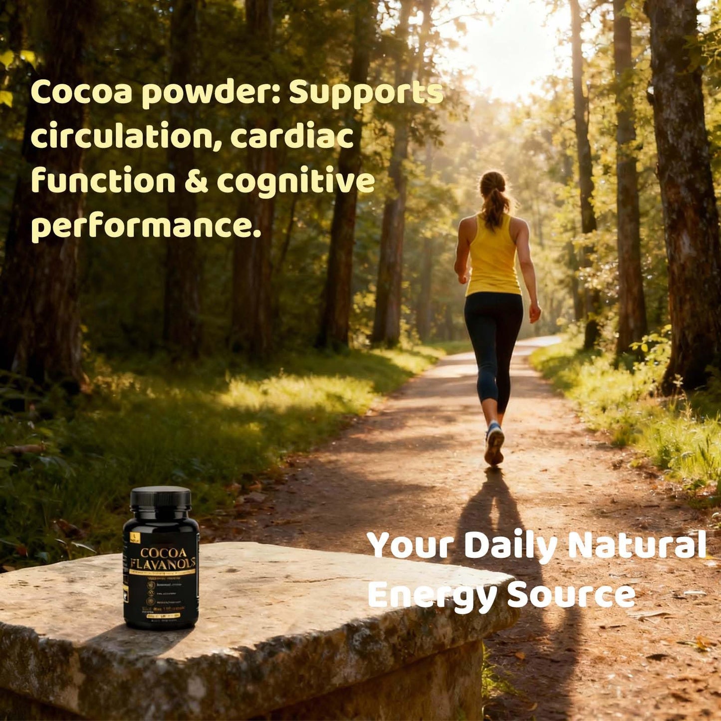 ZYGCDZ High Flavanol Cocoa Powder Supplement with 1200mg Flavanols & Flavonoids (600mg Epicatechin) for Heart Health, Nitric Oxide Support & Energy, 10X More Flavanols Than Regular Cocoa Powder 8.47 Ounce