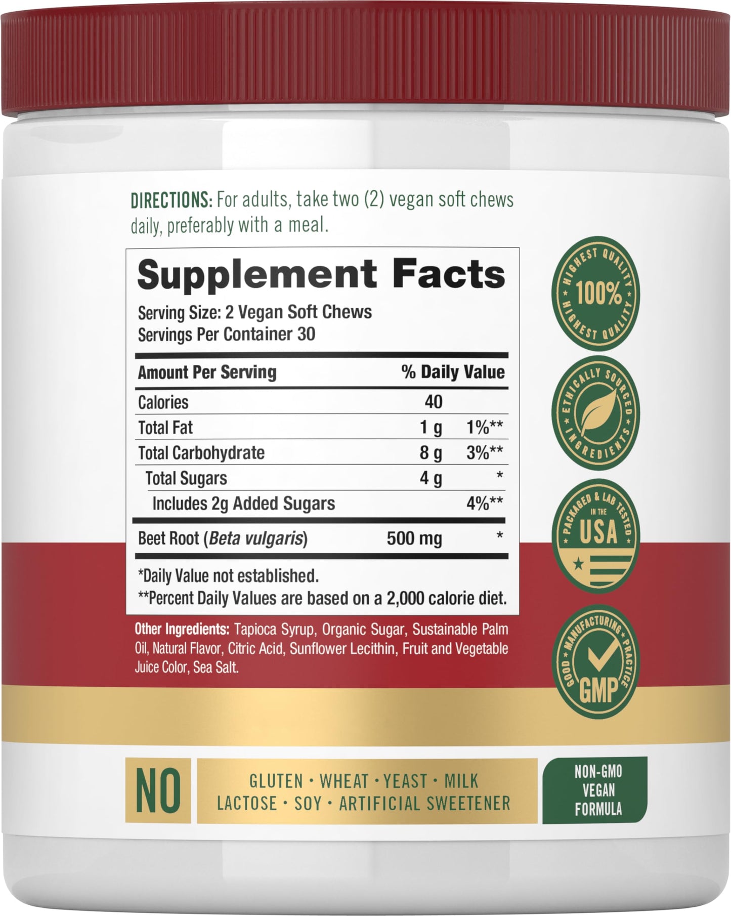 Carlyle Beet Root Soft Chews 60 Count