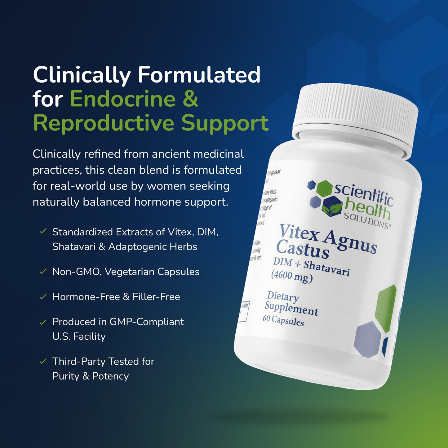 Scientific Health Solutions Vitex + DIM + Shatavari Hormone Balance Supplement Capsules 120 Count