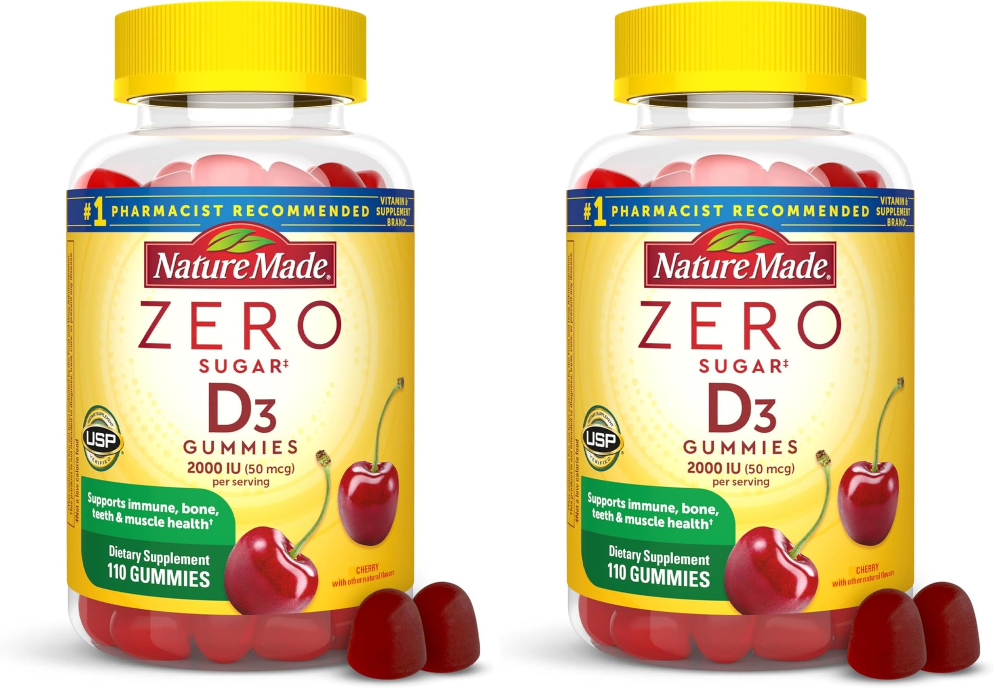 Nature Made Zero Sugar Vitamin D3 Gummies, 220 Gummies