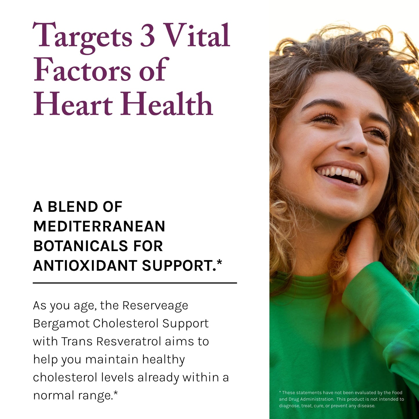 Reserveage Nutrition Beauty Bergamot Cholesterol Support with Resveratrol Capsules 30