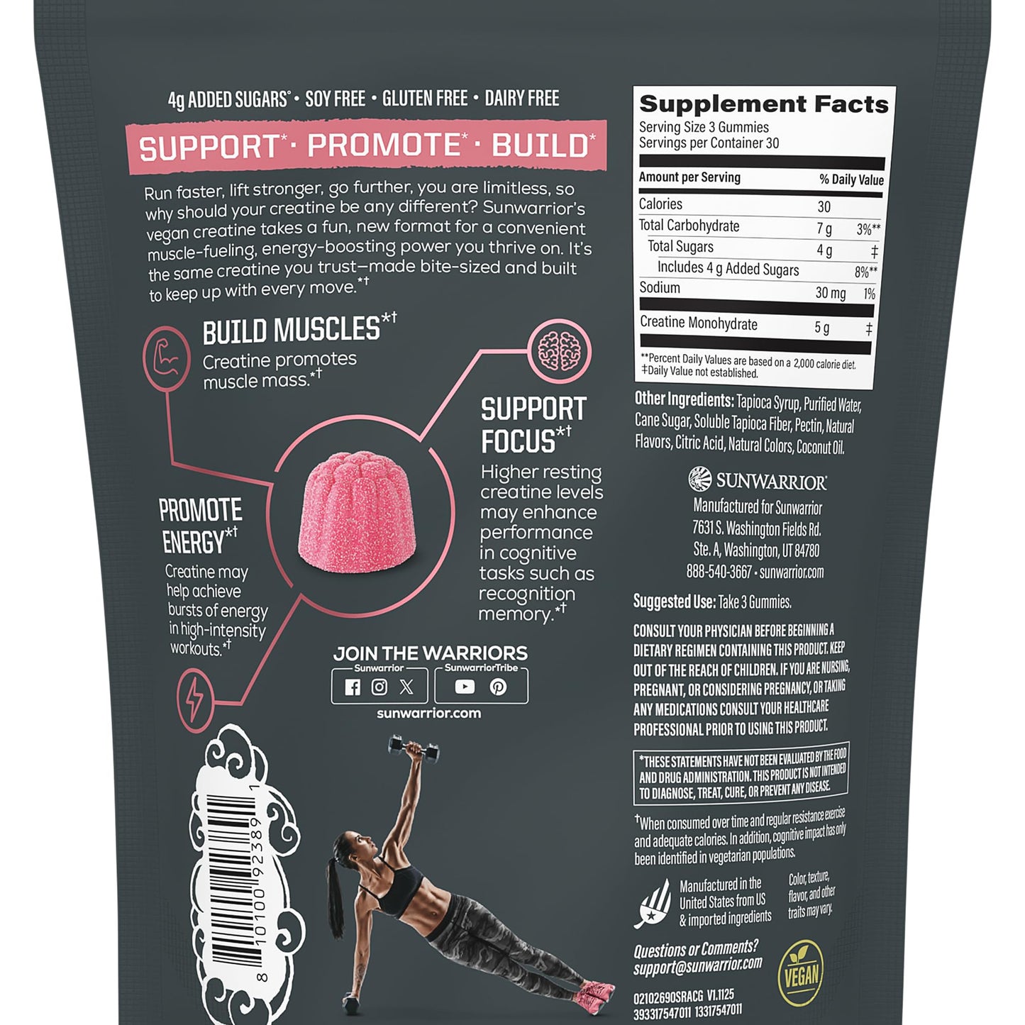 Sunwarrior Creatine Monohydrate Gummies - 90 Gummies