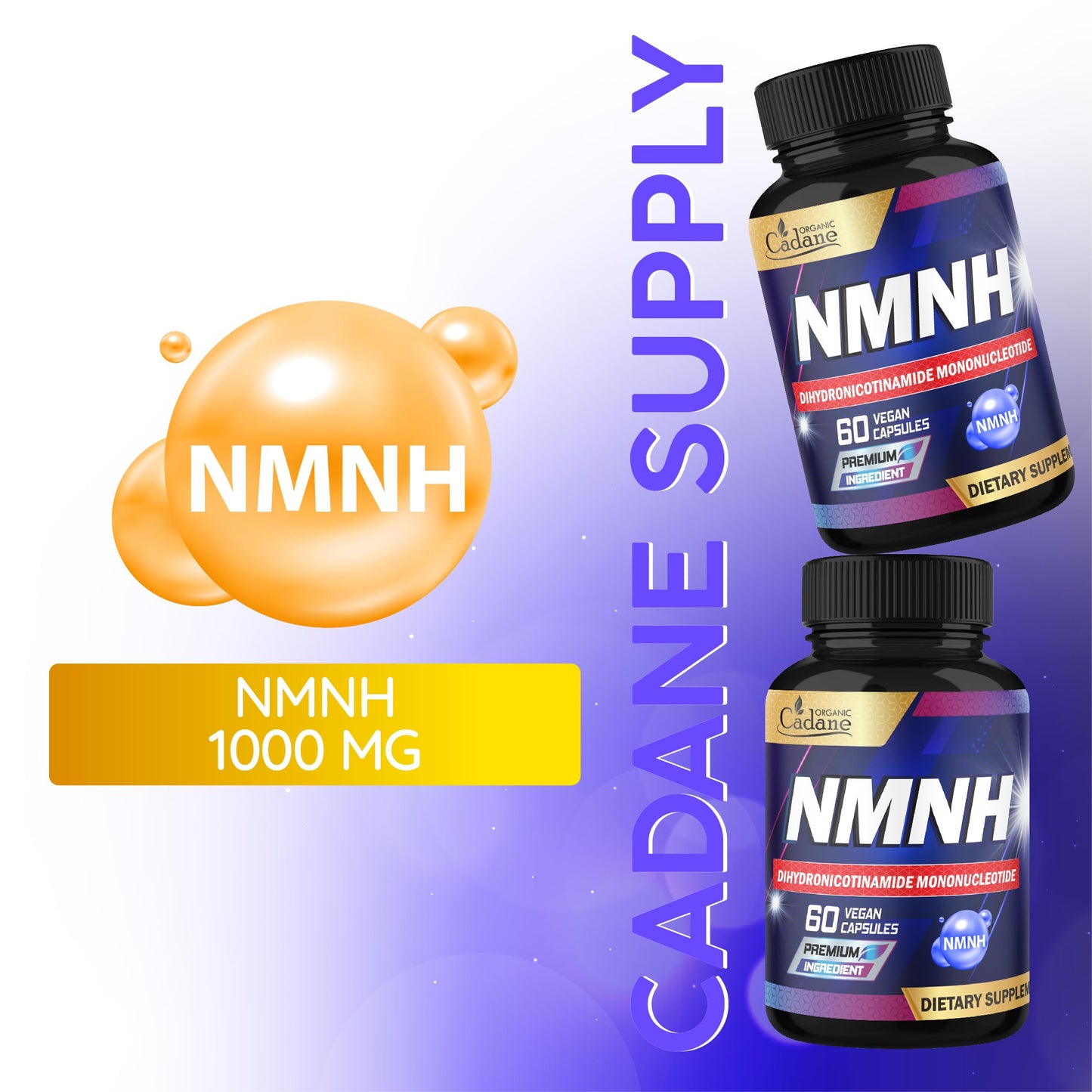 Organic Cadane NMNH Supplement, 60 Capsules