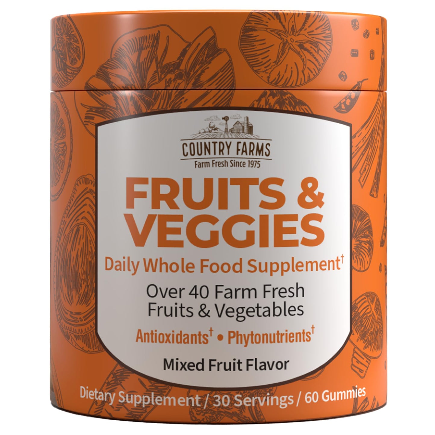 Country Farms Fruits and Veggies Gummies Gummy 60 Count