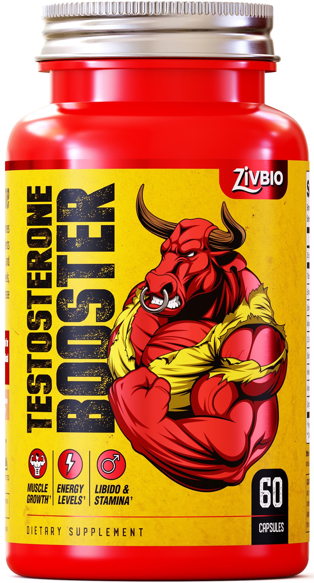 ZIVBIO Testosterone Booster for Men 60 Capsules
