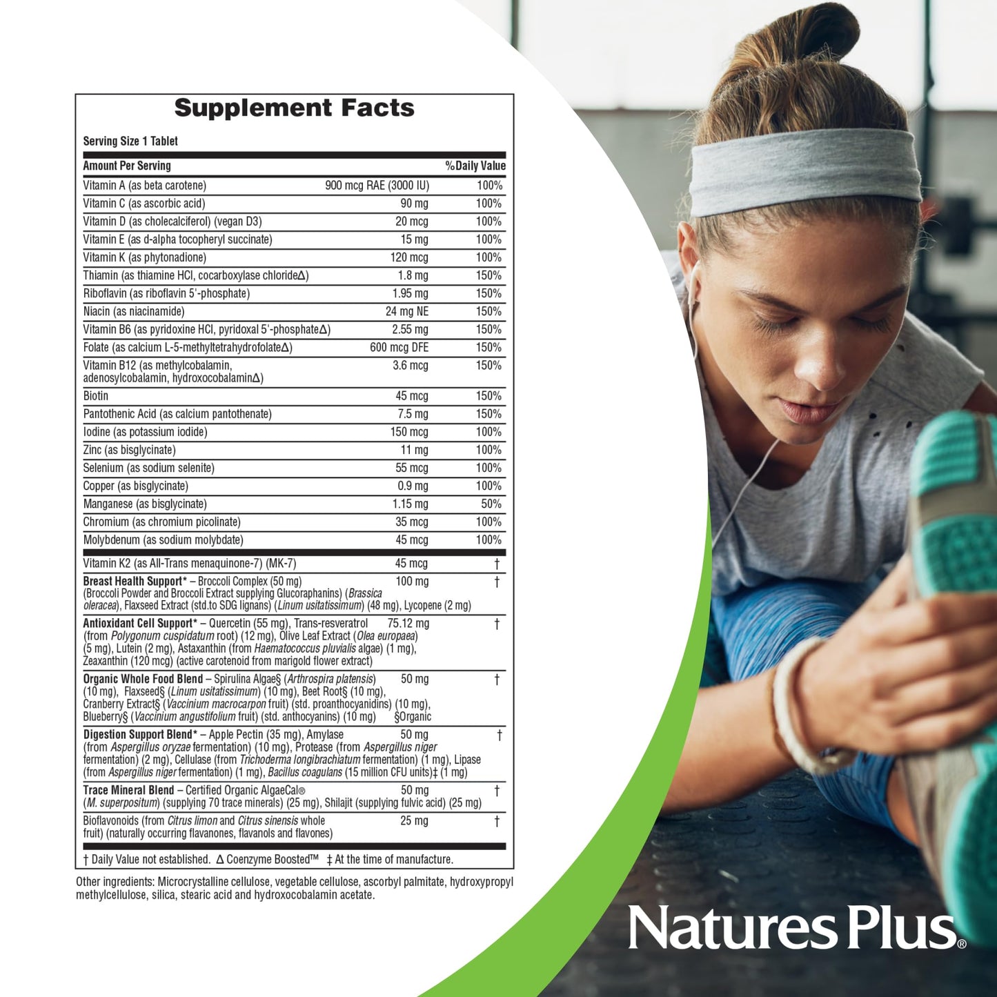 NaturesPlus Her Journey 45+ 30 Capsules - Once-Daily Multivitamin for Women - Supports Overall Wellness, Breast Health & Cell Repair - Non-GMO, Vegan