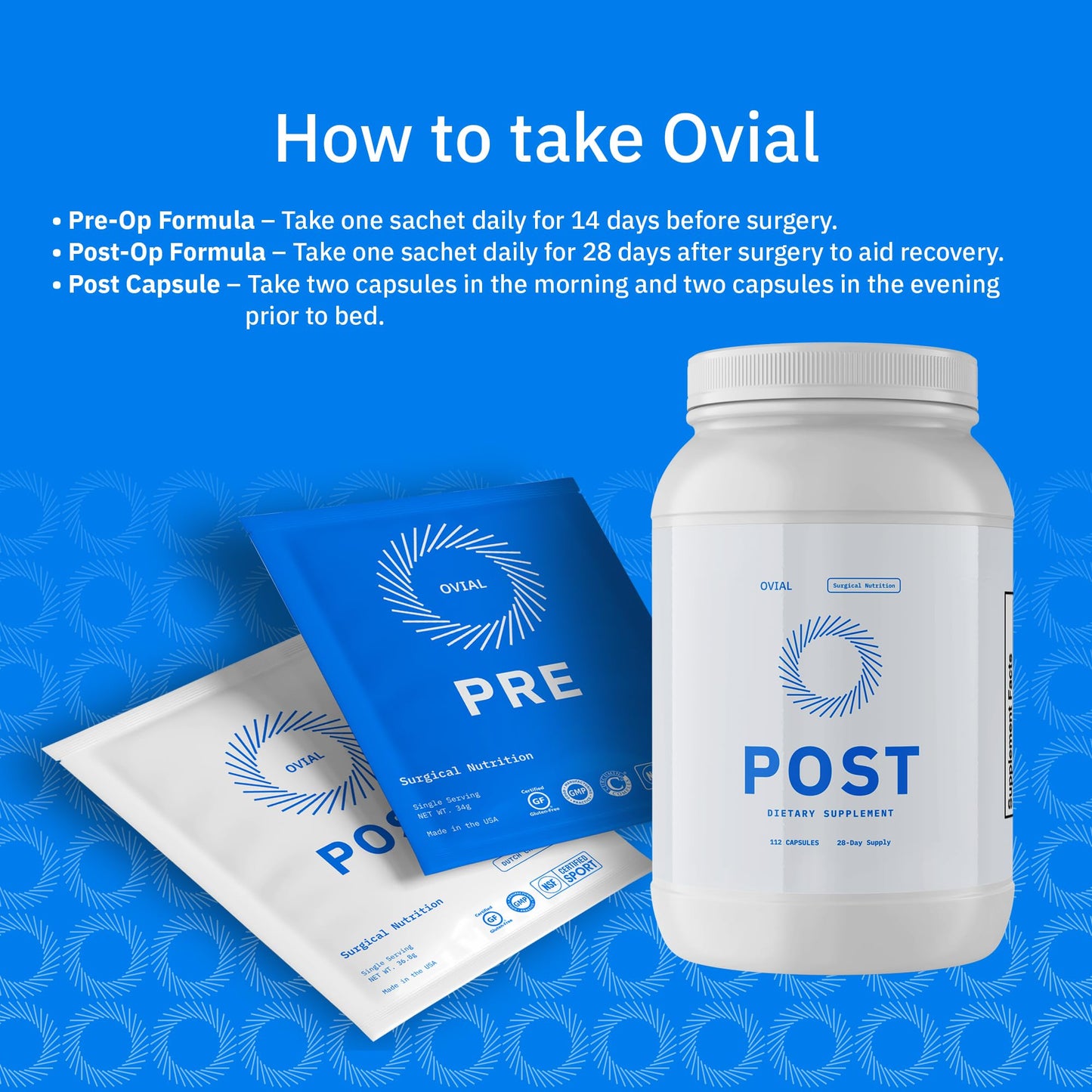 Ovial Surgical Nutrition Kit – 6-Week Pre-Op & Post-Op Recovery Supplement System for Orthopedic Recovery Protocol Capsule, 1 Count