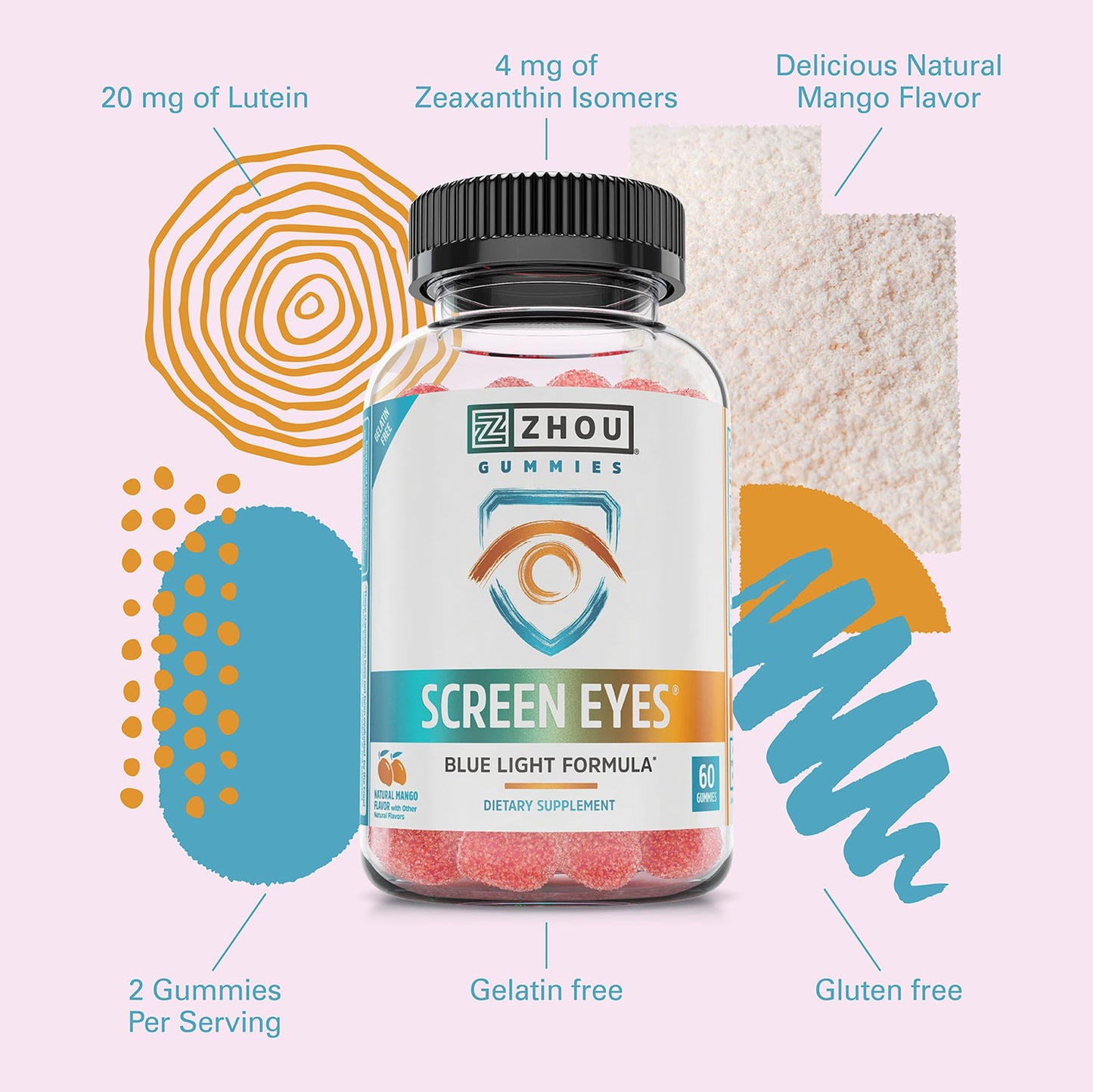 ZHOU Screen Eyes Gummies 60 Count
