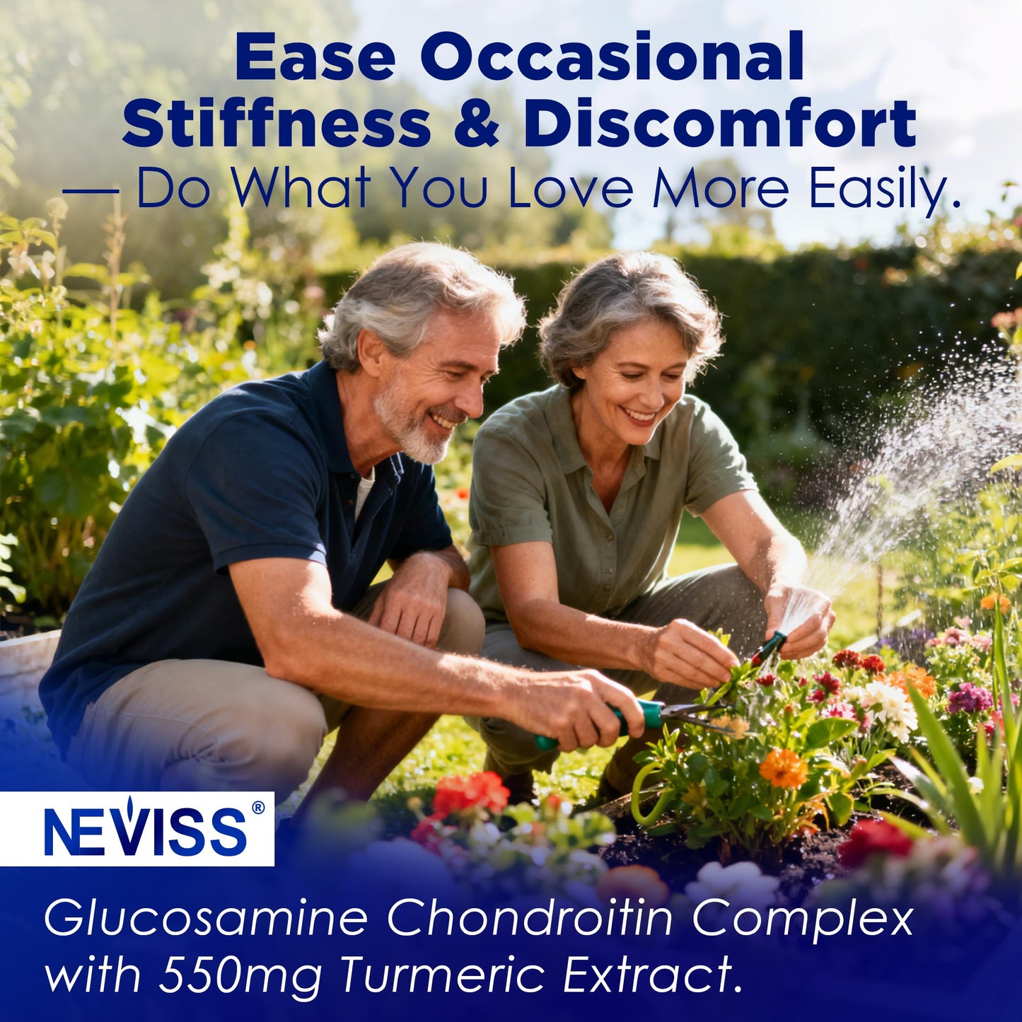 NEVISS Glucosamine Chondroitin Gummies with MSM & Turmeric, 60 Count